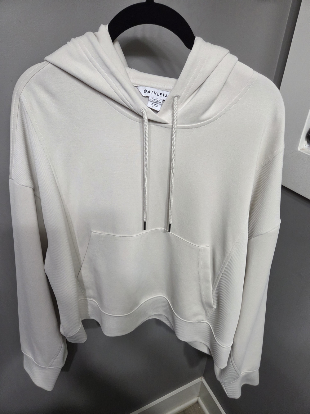 Athleta Cream Relaxed Hooded Pullover